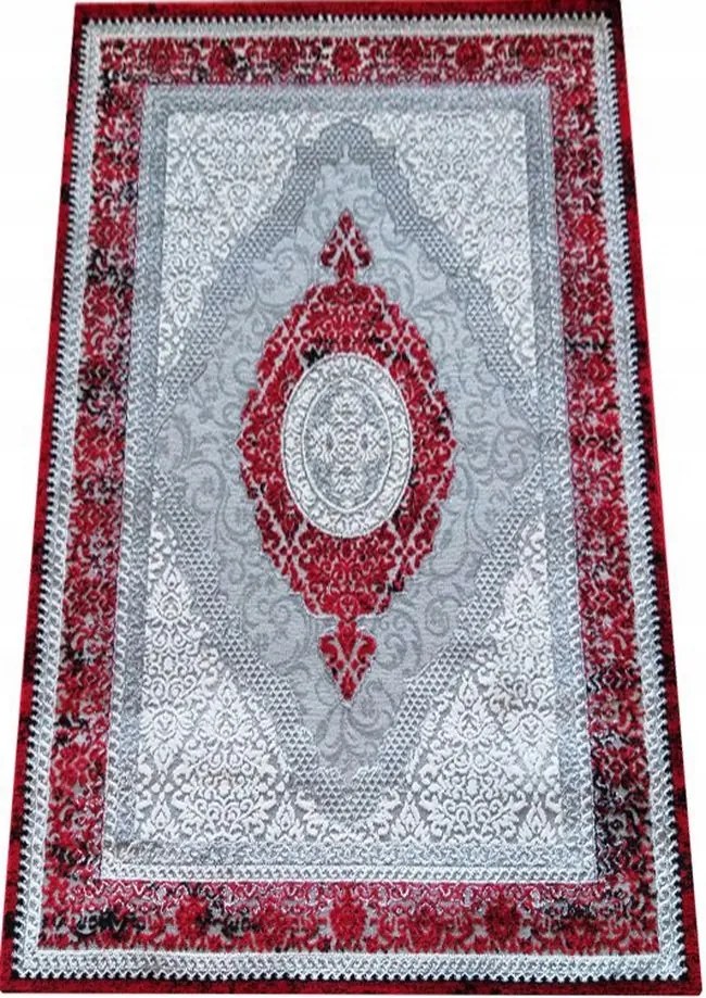 Angora 01 szőnyegdarab szürke-piros 240x330