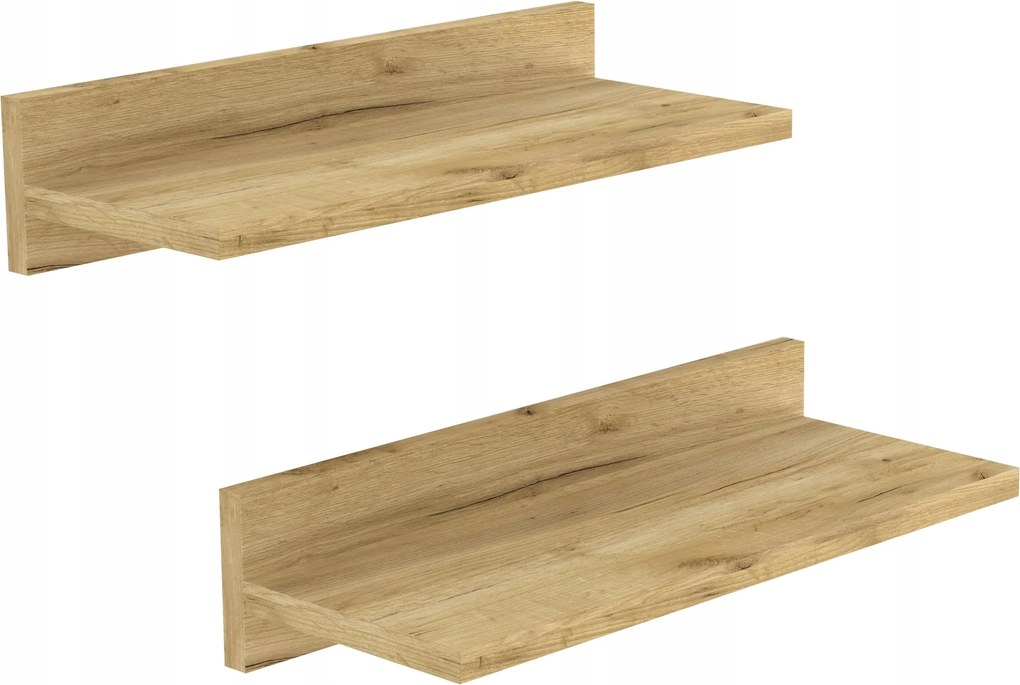 Szett 2X Polc 40 CM Fali Tölgyfa Díszléc És Előszobai Kivitel