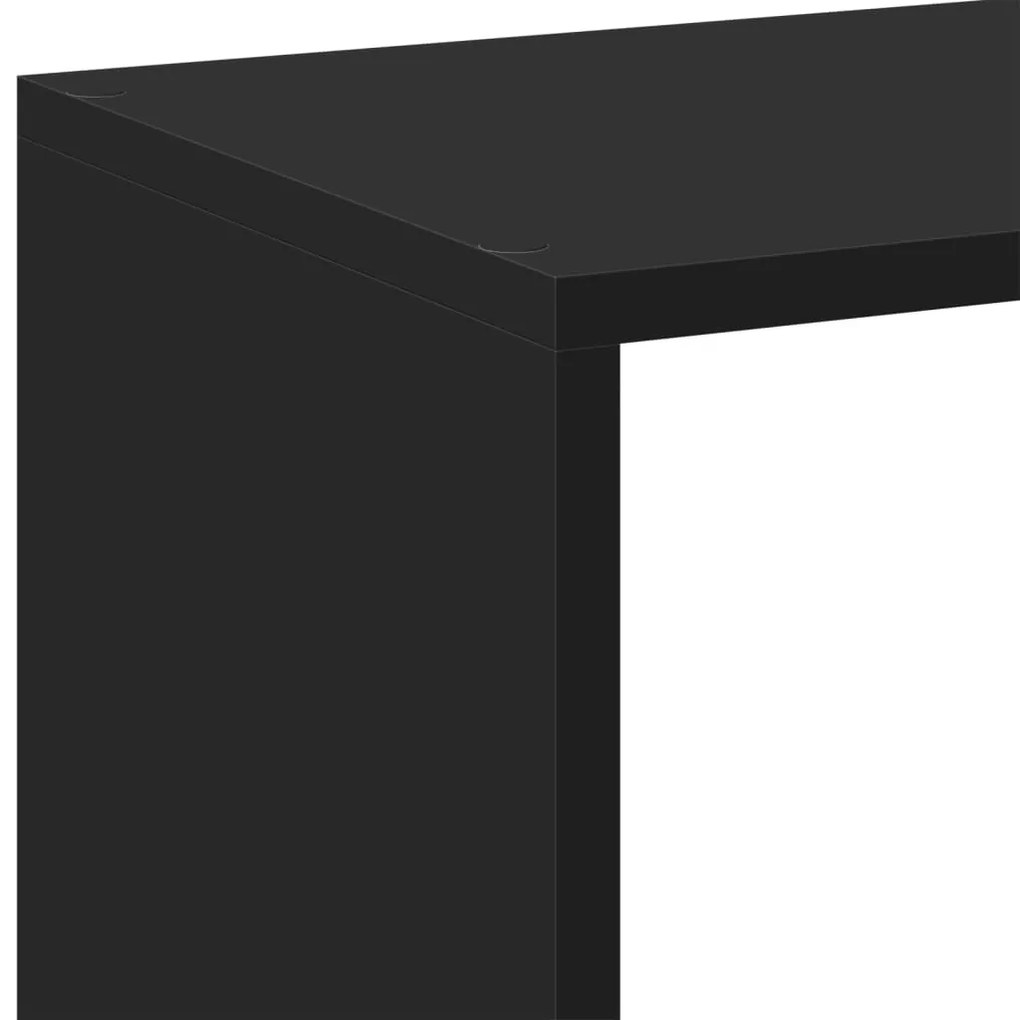 fekete szerelt fa térelválasztó könyvespolc 102x29x103,5 cm