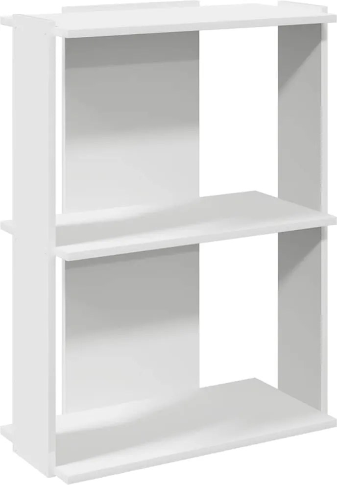 vidaXL 3 szintes fehér szerelt fa könyvespolc 60x30x80 cm