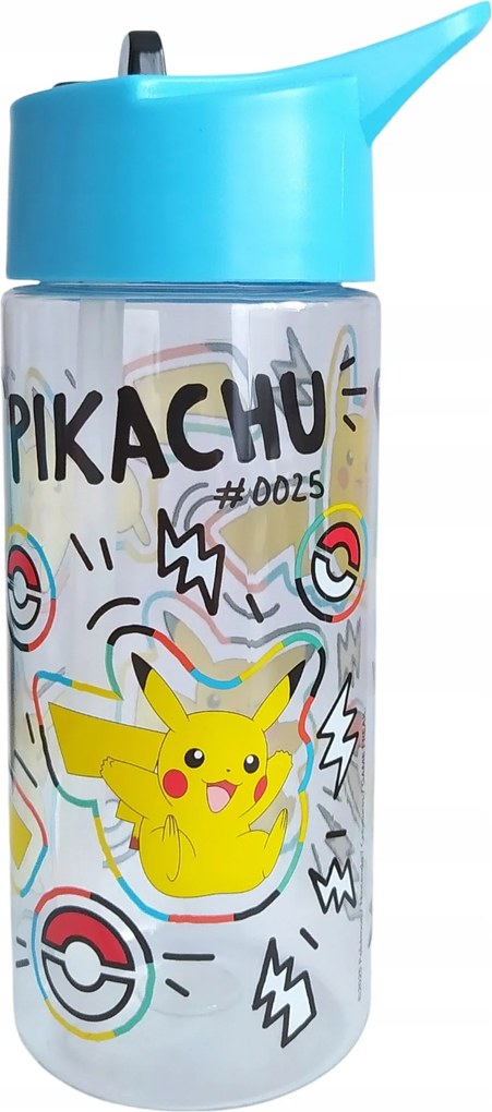 Pokemon kulacs szívószálas palack Pikachu 420 ml