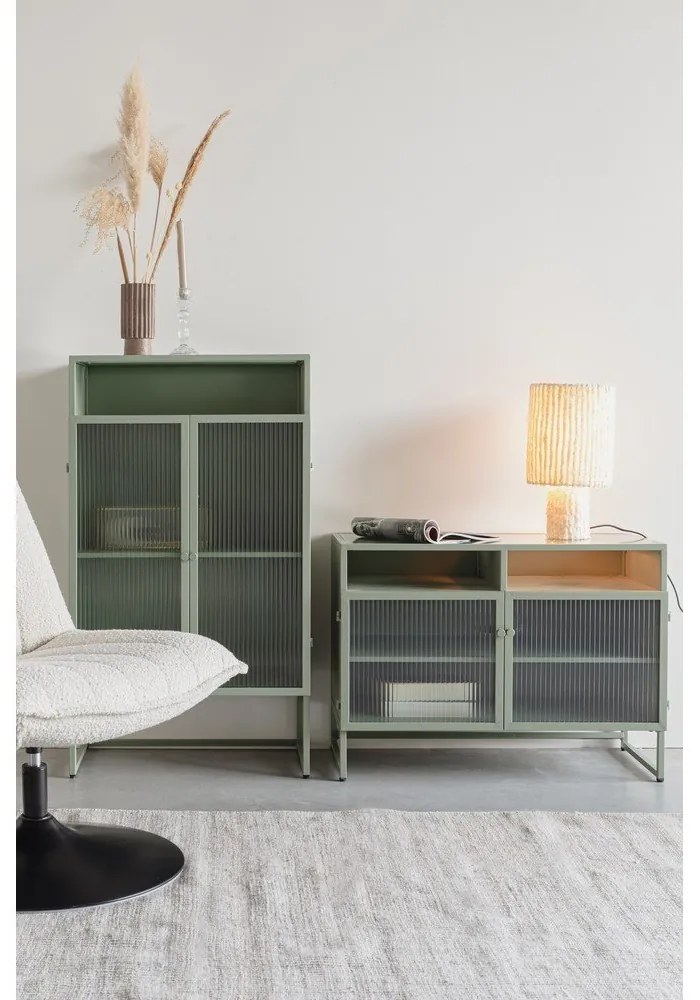 Zöld tálalószekrény 60x105 cm Herbe – White Label