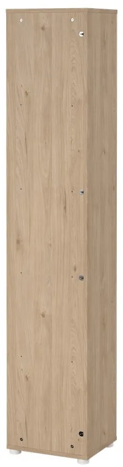 Fehér-natúr színű könyvespolc tölgyfa dekorral 41x205 cm Sign – Tvilum