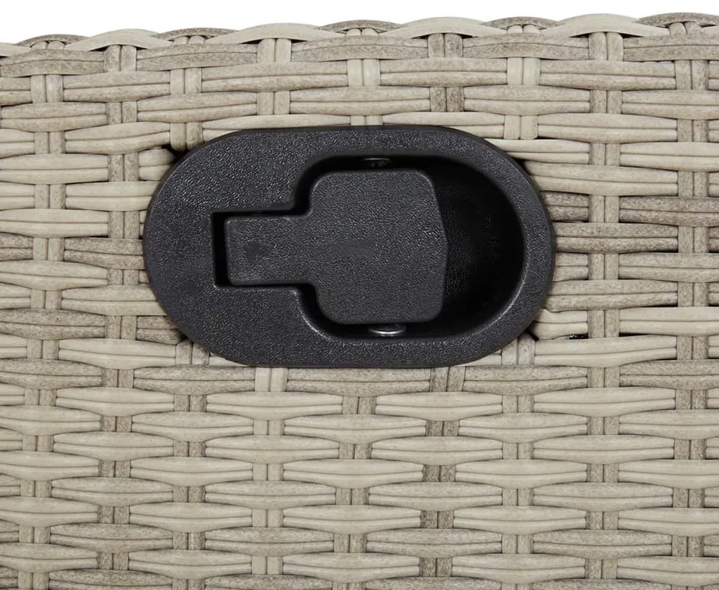 3részes világosszürke polyrattan kerti étkezőgarnitúra párnával