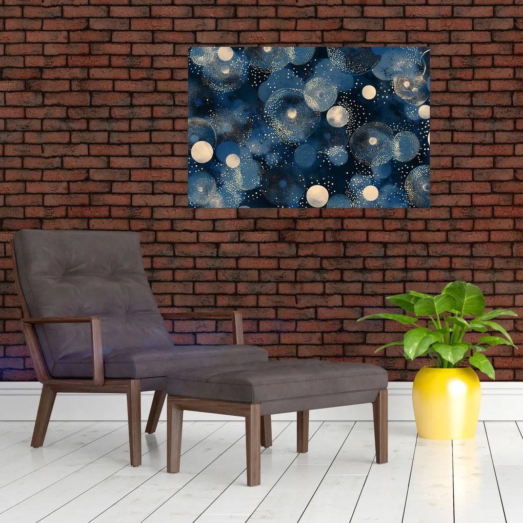 Kép - Kék-arany gyűrűk (90x60 cm)