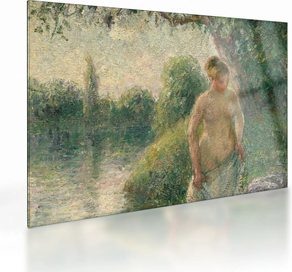 Üveg kép - Camille Pissarro, The Bather, reprodukciók (70x50 cm)