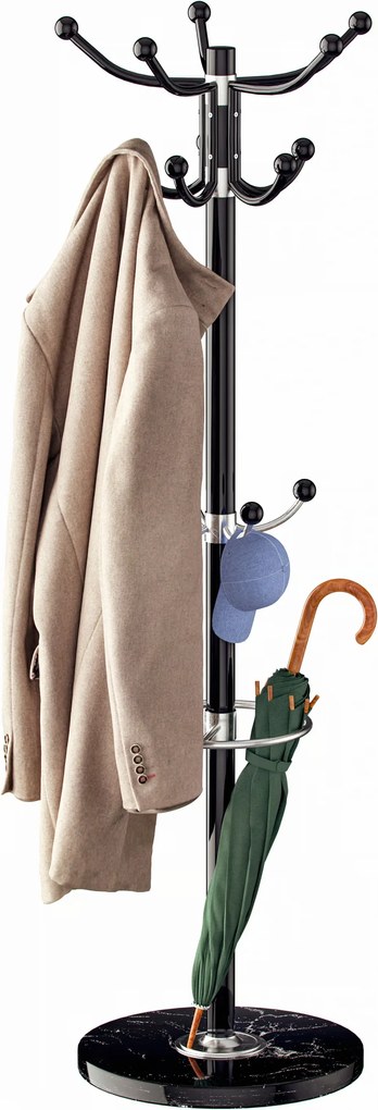Casaria® Állvány ruhaakasztó - fekete 173cm