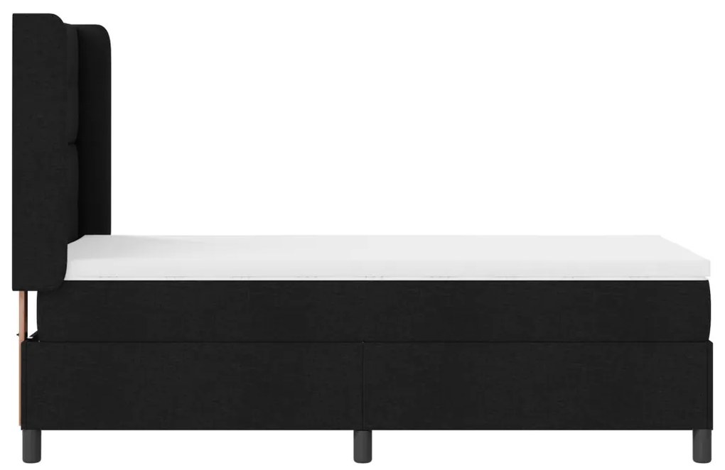 Boxspring Ágy Mattal & LED Fekete 80x200 cm Szövet