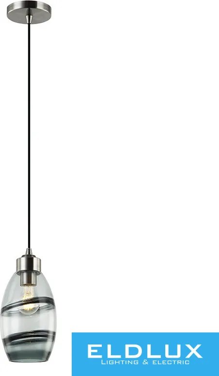 ELDLUX SMOKE Függeszték Füstös Üveg 1×E27 Max 60W