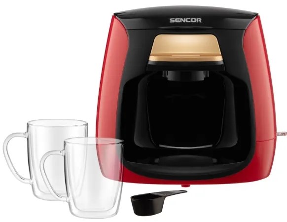 Sencor - Kávéautómata két bögrével 500W/230V piros/fekete
