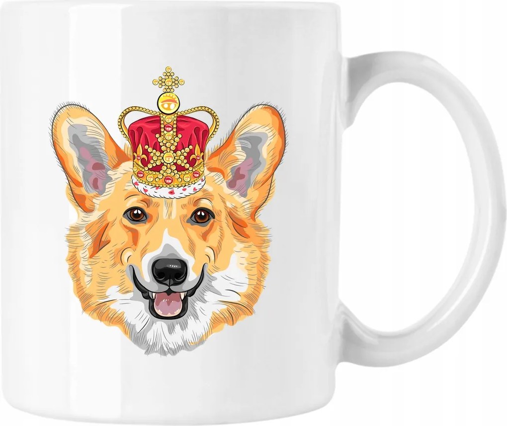 Királyi Corgi Bögre Koronával Fehér 330ml