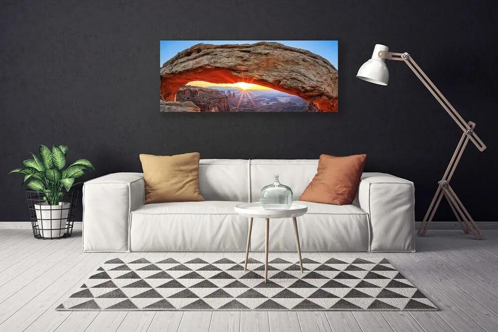 Vászonkép nyomtatás Sun Rock-táj 100x50 cm