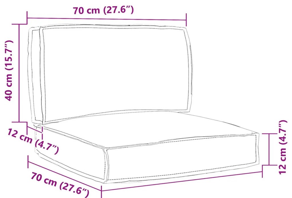Raklap Párna Szett 2 db Levélmintás Poliészter Minta