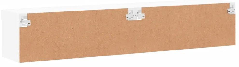 2 db fehér TV-szekrény LED-világítással 80x30x30 cm