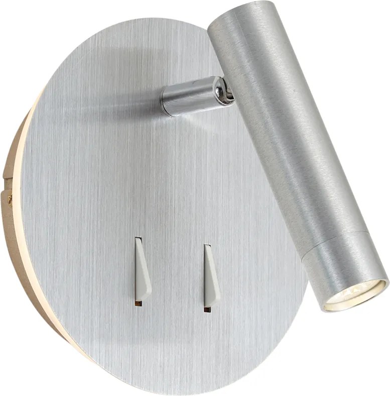 Modern acél fali lámpa beépített LED-del és USB-C-vel - Croft