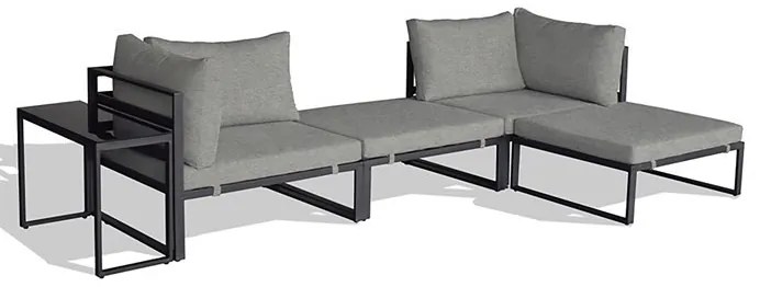 Kerti Bútorszett, Fém + Szövet, Szürke. AZ-L1761 SIL