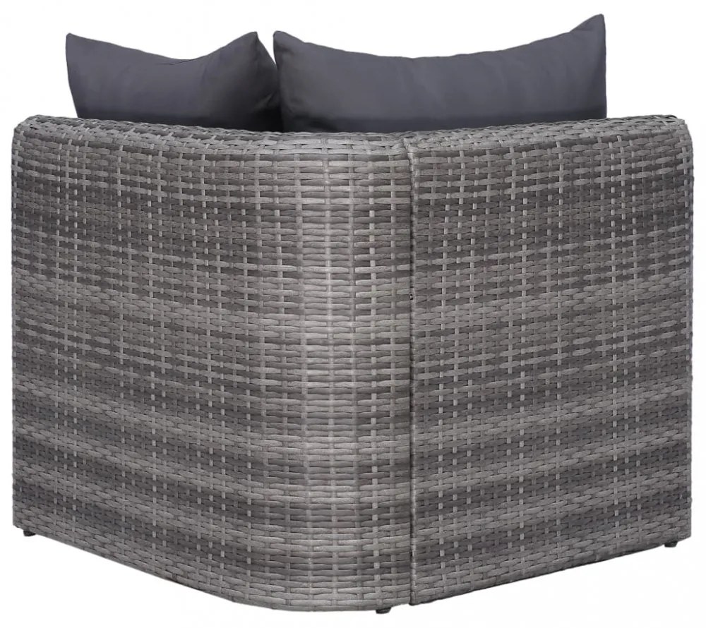 vidaXL 8-részes szürke polyrattan kerti bútorszett párnákkal