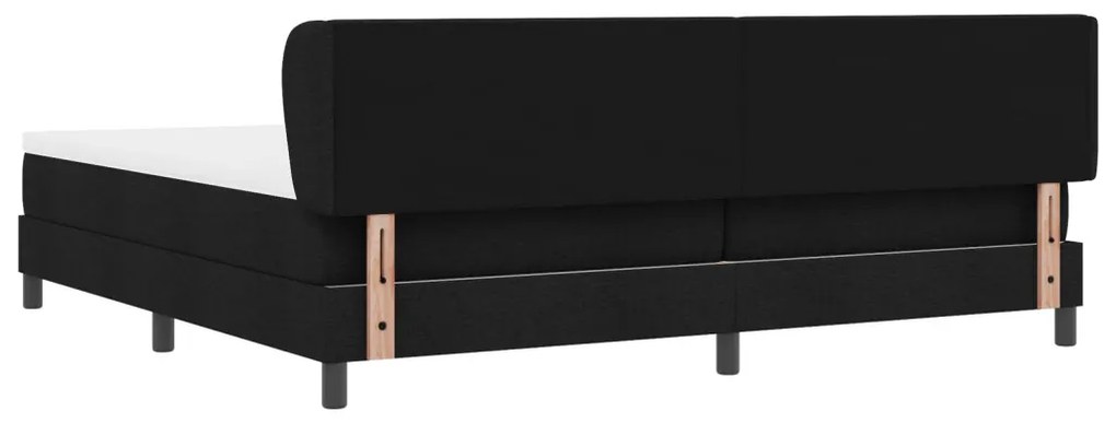 Boxspring Ágy Matrac 200x200 cm Fekete Szövet