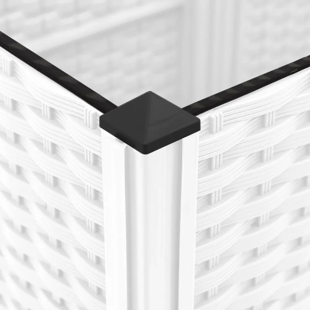 fehér kerti virágláda ráccsal 120 x 40 x 121,5 cm PP