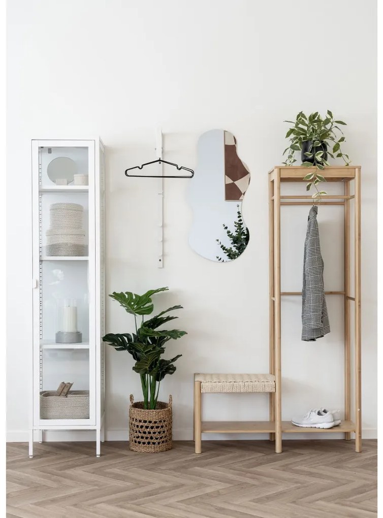 Brisbane keskeny vitrin, 1 üvegajtó, acél, fehér 40x35x180 cm