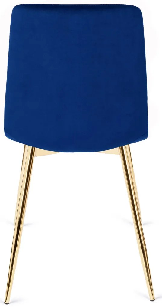 Sötétkék Bársony Étkezőszék Arany Lábbal. YORK
