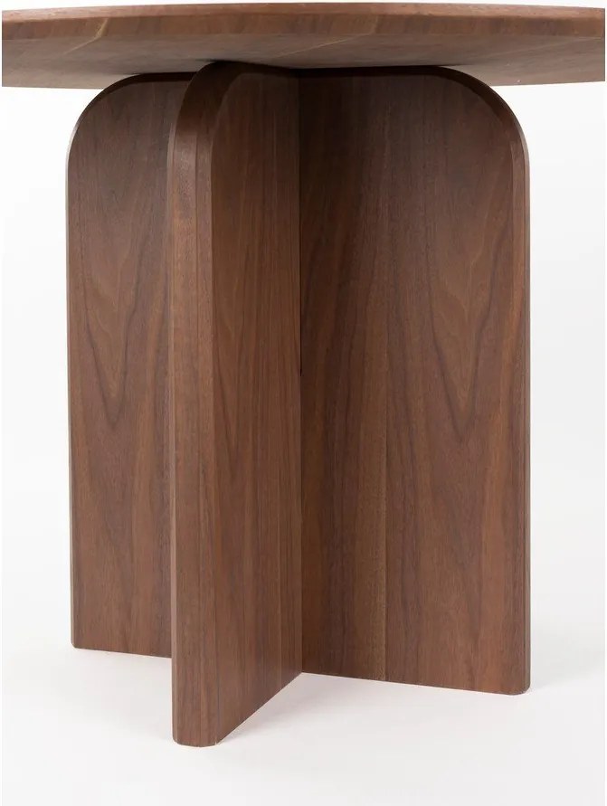 Kerek étkezőasztal diófa dekorral ø 120 cm Laurent – White Label