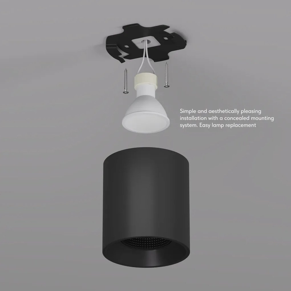 Rodvig series surface mounted ceiling downlight — DK/EU-3090-BK