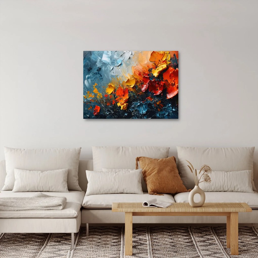 Kép - Virágok absztrakt festménye III. (70x50 cm)