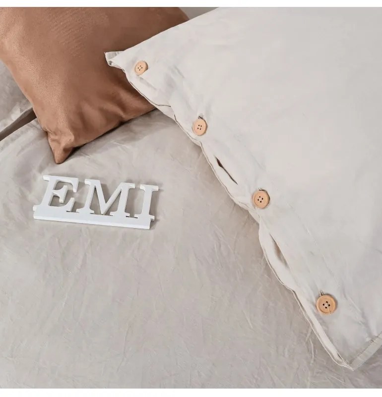 EMI Natúr barna lenvászon ágyneműhuzat, A standard egyszemélyes ágy szett tartalma: 1x 140x200 + 1x 70x90