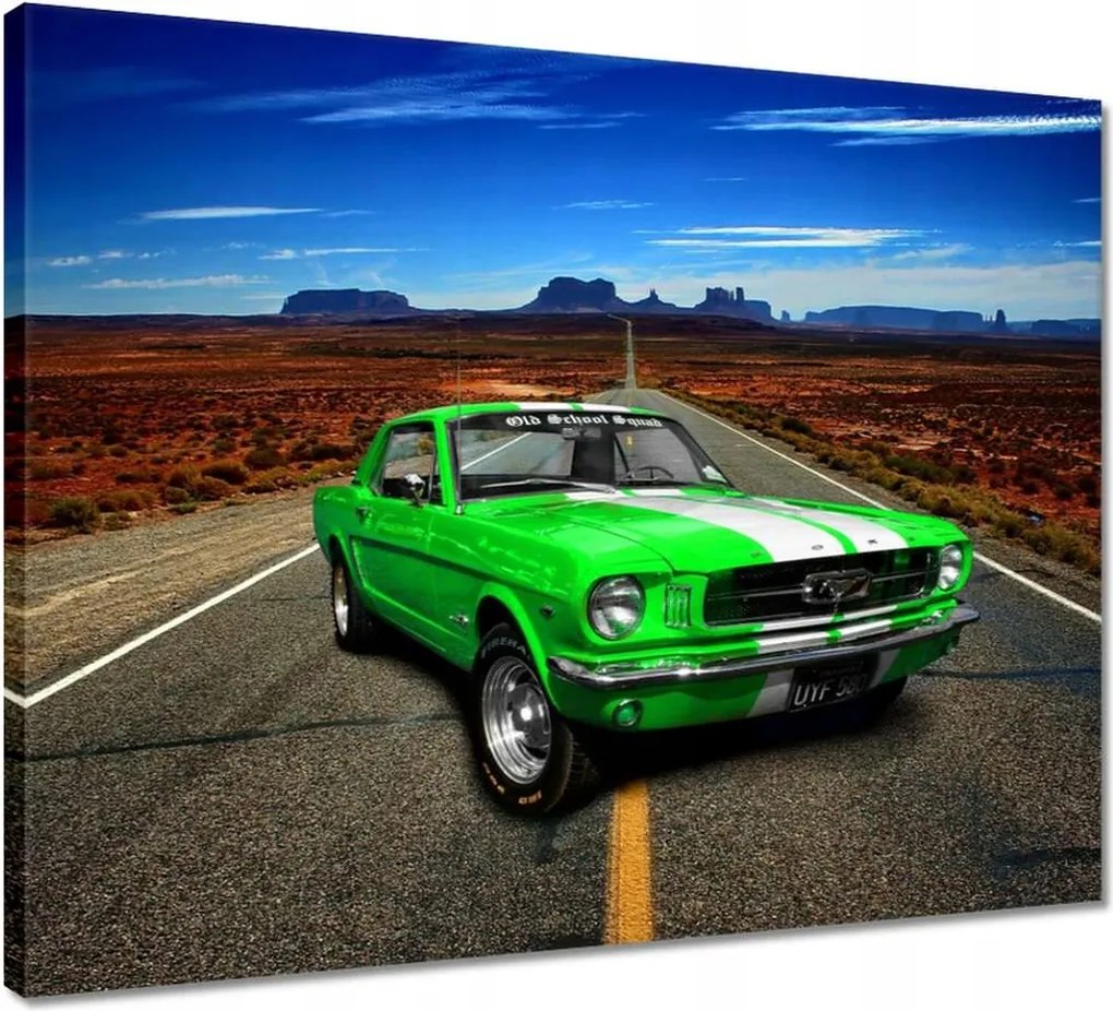 Vászonkép 50x40 Zöld Mustang a sivatagban