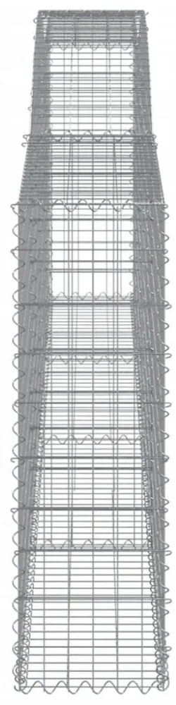 3 db íves horganyzott vas gabion kosár 400x30x100/120 cm