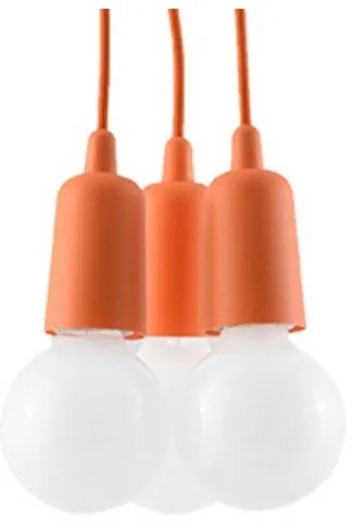 Csillár zsinóron DIEGO 3xE27/60W/230V narancssárga