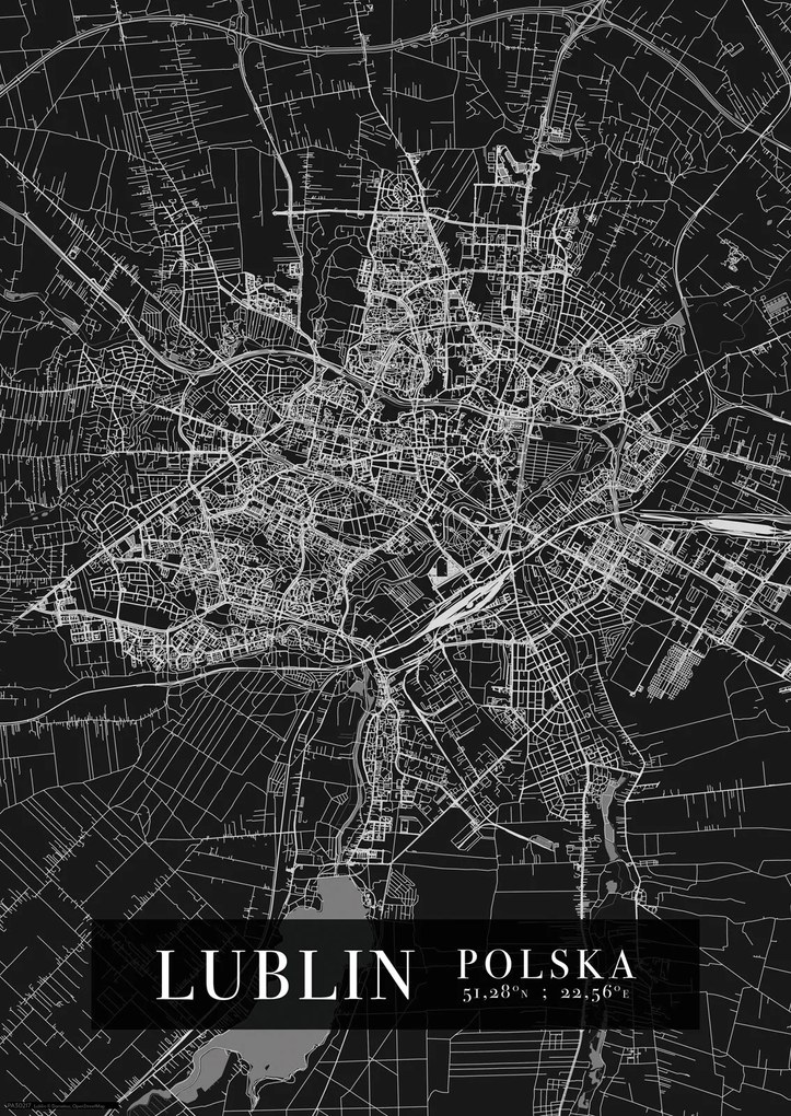 Lublin Várostérkép poszter A3 29,7x42 cm