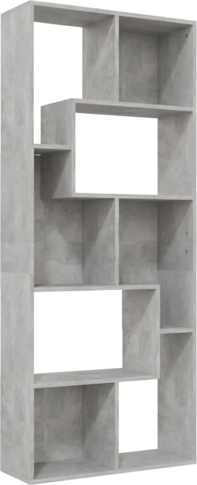 vidaXL betonszürke szerelt fa könyvszekrény 67 x 24 x 161 cm