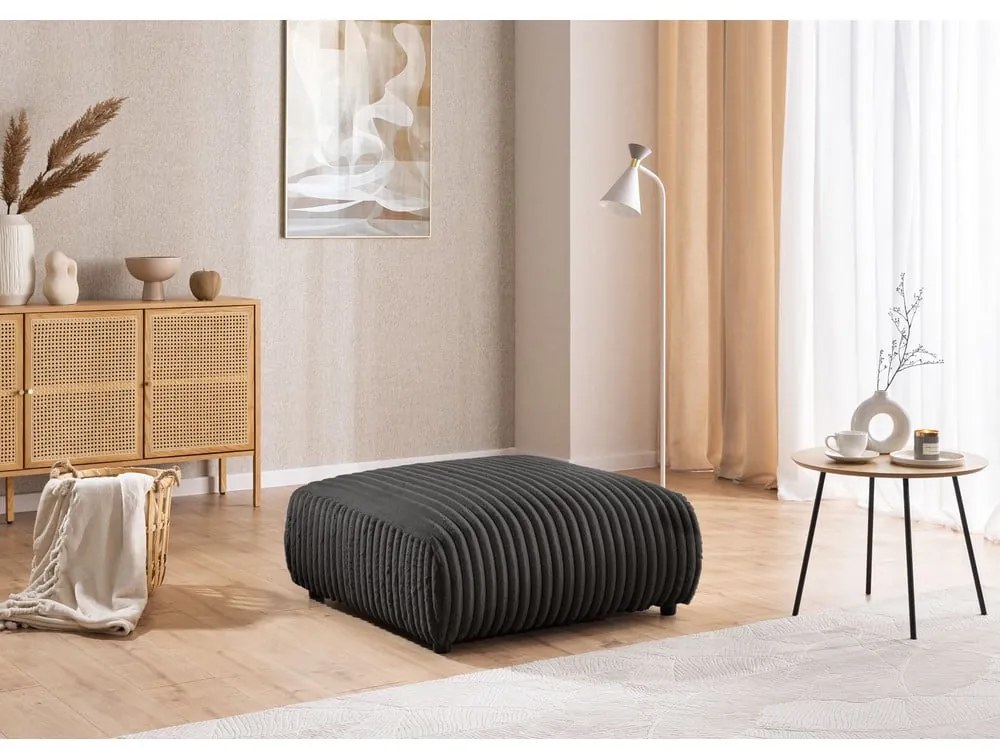 Sötétszürke kordbársony lábtartó Justin – Ropez