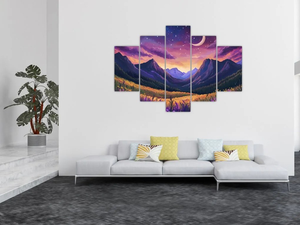 Kép - Lila táj (150x105 cm)
