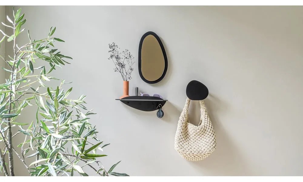 Fekete fém fali polc 34 cm Pipa – Spinder Design