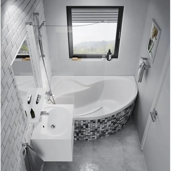 Ravak CM21000000 - Sarokkád ROSA 160x105 cm akril/fehér