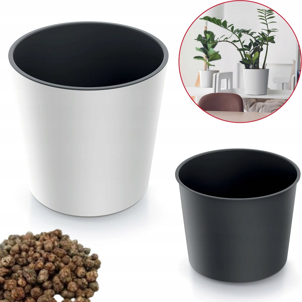 Kerek kaspó alacsony DURO250 kaspó utántöltő keramzit 1l