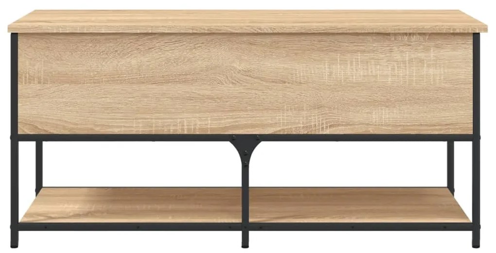 sonoma tölgy színű szerelt fa tárolópad 102x42x46 cm
