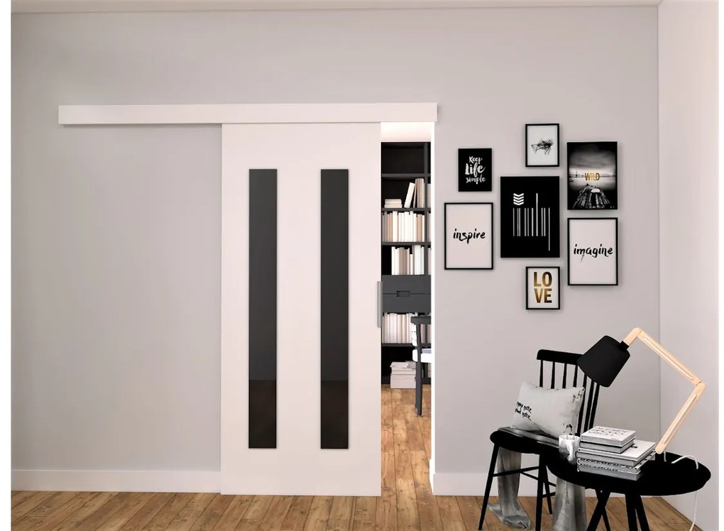 LIVELLO III tolóajtó + halk zárórendszer, 106x205, sonoma