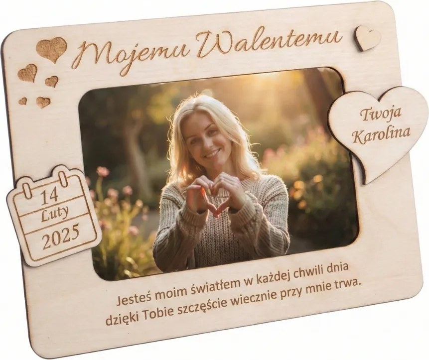 Fa képkeret 10x15 cm Valentin napi ajándék a férjének