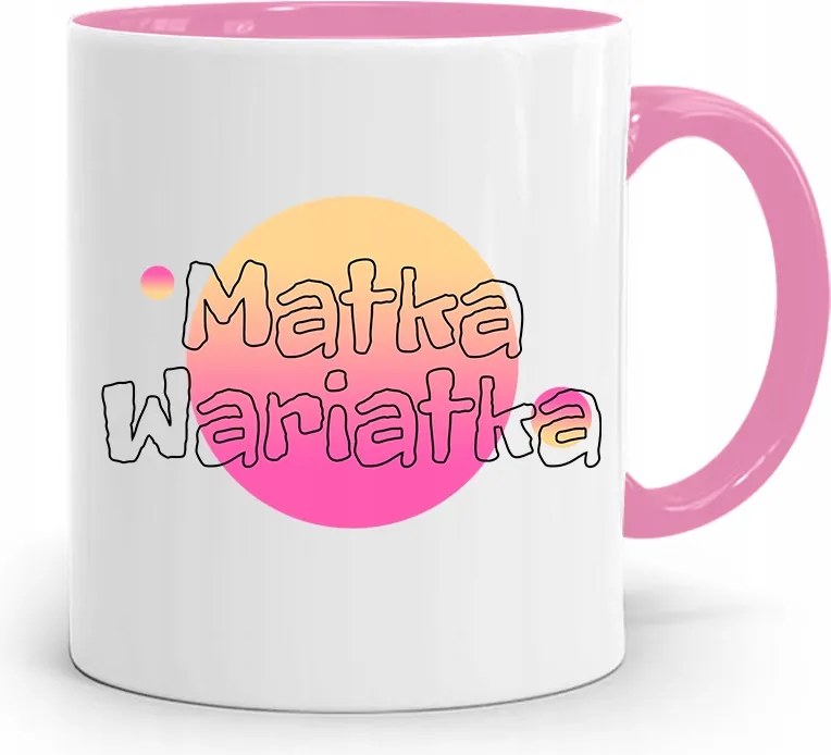 Rózsaszín Bögre Ajándék Anyának Őrült Anya fényképes nyomtatással