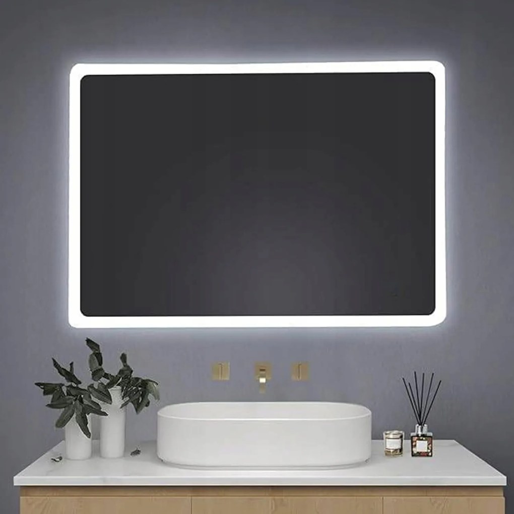 AllRight Led tükör 60 x 40 cm fényerőszabályozható 3500-6500K IP54 érintőképernyős