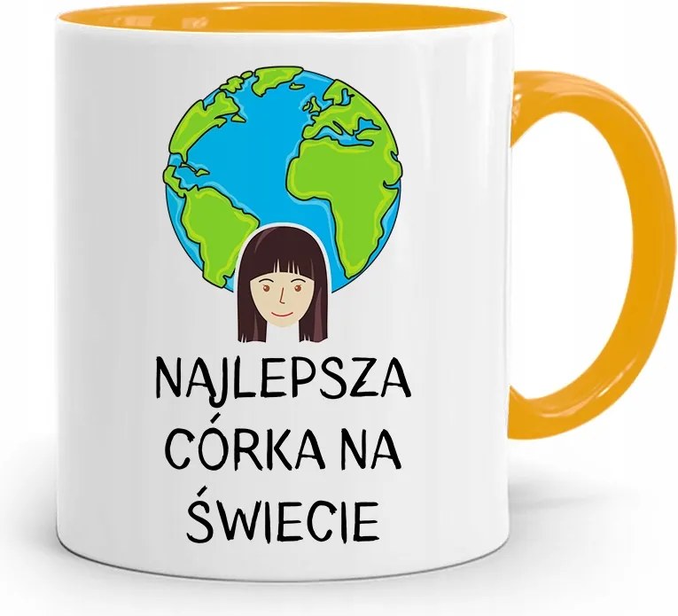 Sárga Bögre Ajándék Lányának Legjobb Lánya fényképes nyomattal