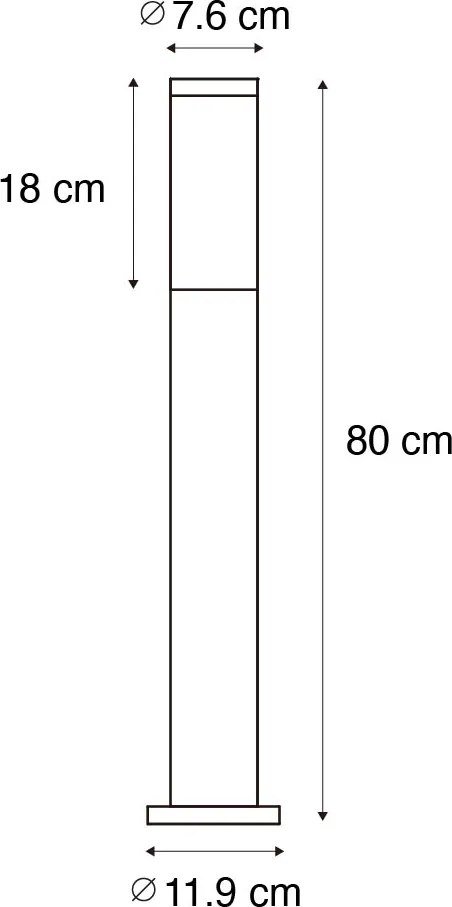 Kültéri lámpaoszlop rozsdabarna opállal 80 cm IP44 - Rox