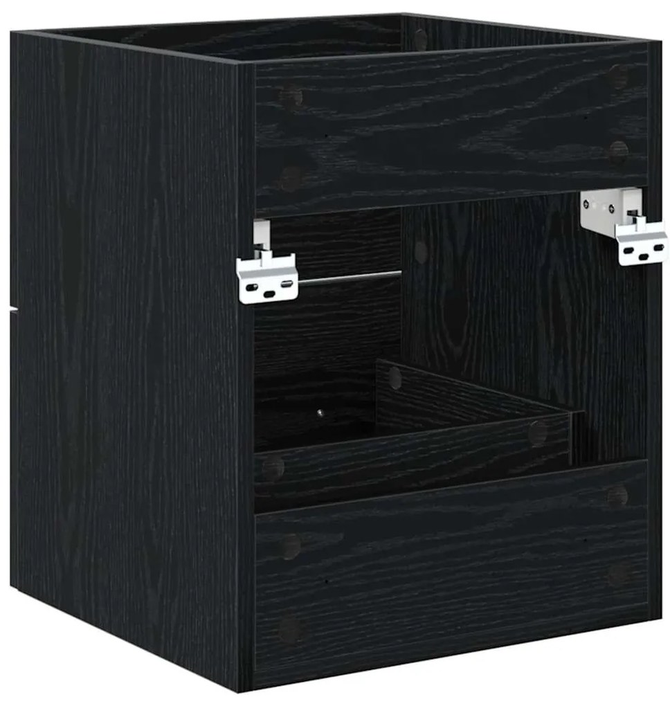 vidaXL Mosdókagyló szekrény Fekete tölgy 38,5 x 41 x 48 cm Faanyag