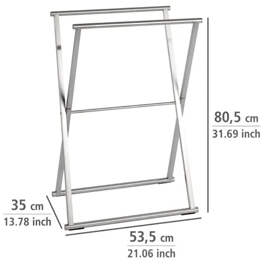 WENKO 22476100 - LAVA törölközőtartó 53,5x80,5 cm rozsdamentes acél/ezüstszínű