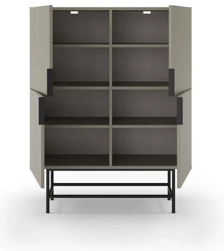 Zöldesszürke szekrény 100x128 cm Eldia – Marckeric