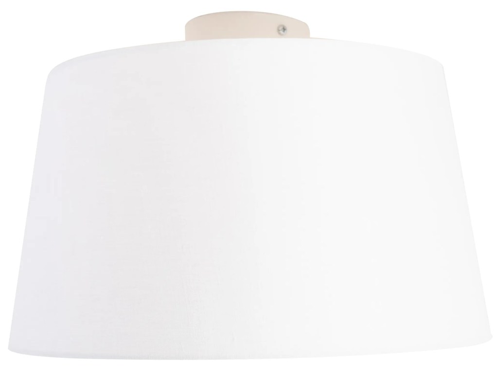 Mennyezeti lámpa lenvászon búrával fehér 35 cm - Combi fehér